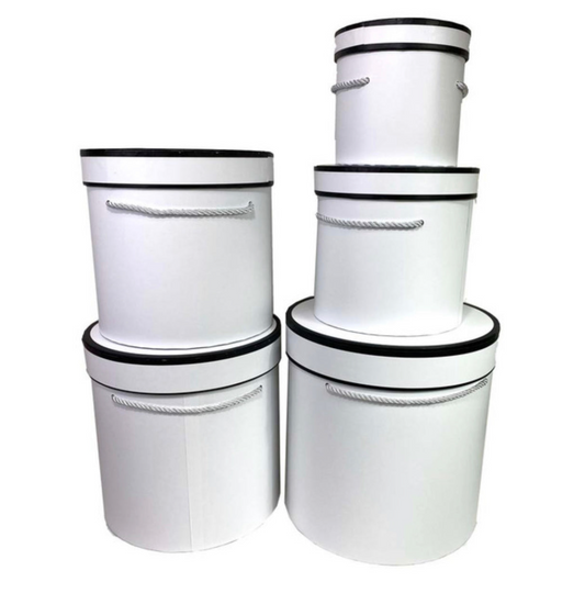 Tall Cylinder Floral Box - White