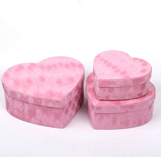 Velvet Heart  Box - Pink