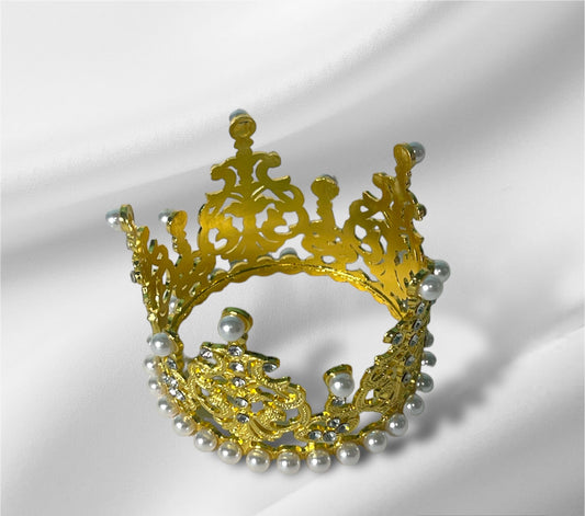 Medium 3" Pearl Crown - Gold