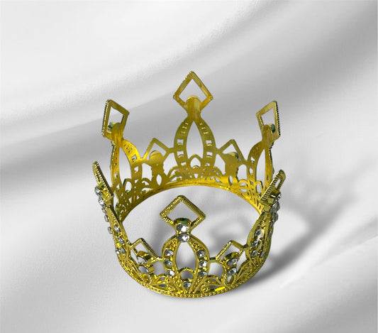 Medium 2.5" Rhinestones Crown - Gold