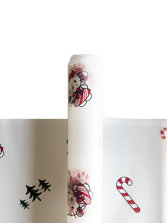 Hello Kitty Christmas Flower Wrapping Paper - White