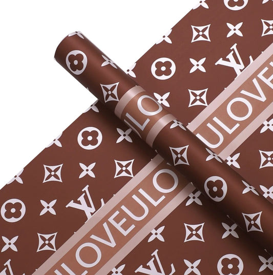 Louis Vuitton Designer Flower Wrapping Paper - Brown